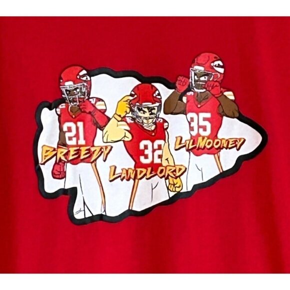Canvas Bella + Canvas Men's Kansas City Chiefs Breezy Lil Mooney Landlord Red Lg - Picture 3 of 5